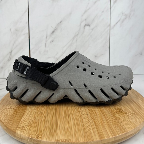 Crocs Echo Clog Mens Size 8 [Womens 10] Black Silver Reflective Clogs Shoes main image 6